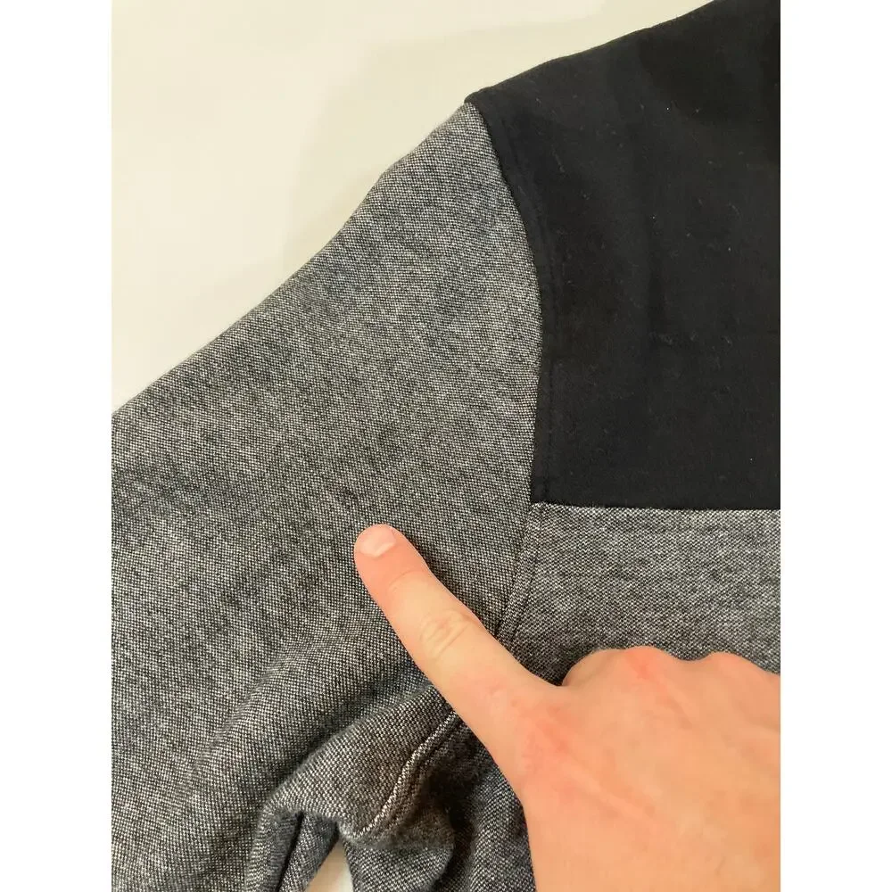 Alfani Men’s Large Full Zip Sweatshirt Gray Black Colorblock Cotton Jacket